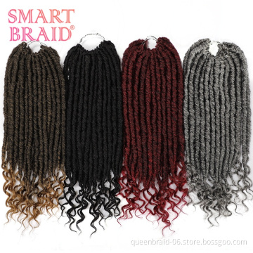 Natural Soft Crochet Braids Synthetic Braiding Hair extension Faux Locs Crochet Twist Hair With Curly Ends Straight Goddess Locs